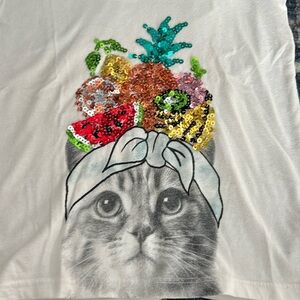 Old navy girls tee with sequin cat